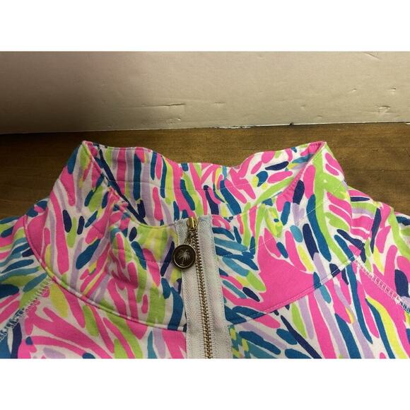 Lilly Pulitzer Skipper Popover Palm Reader Half Zip Small Sweatshirt Medium - Picture 3 of 11